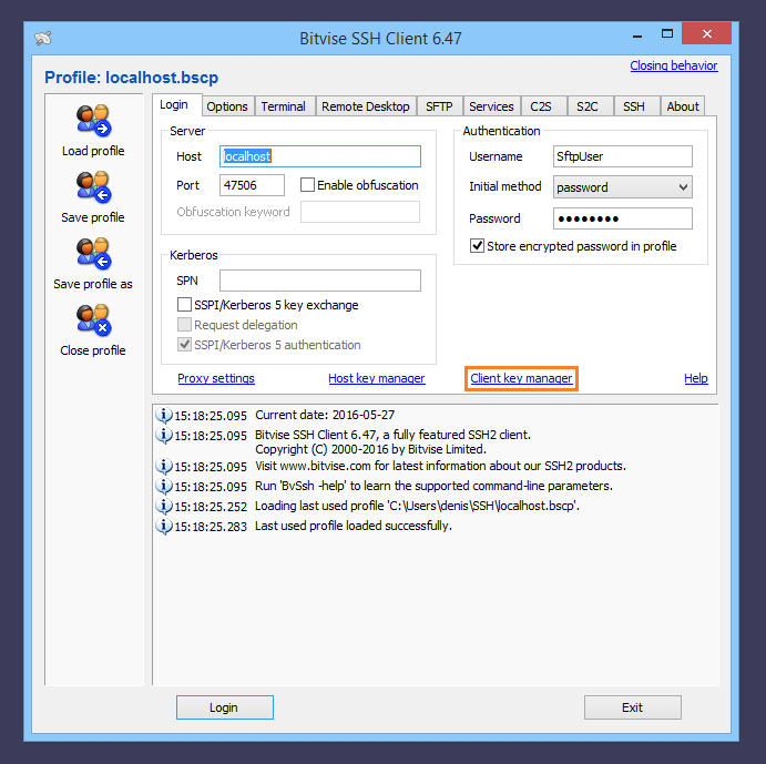 Bitvise, file manager, audit logs