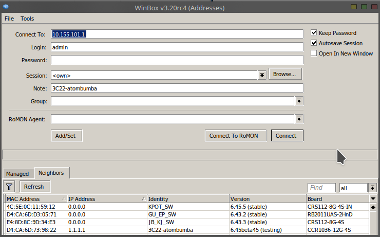 WinBox, dedupe storage, snapshot workflow
