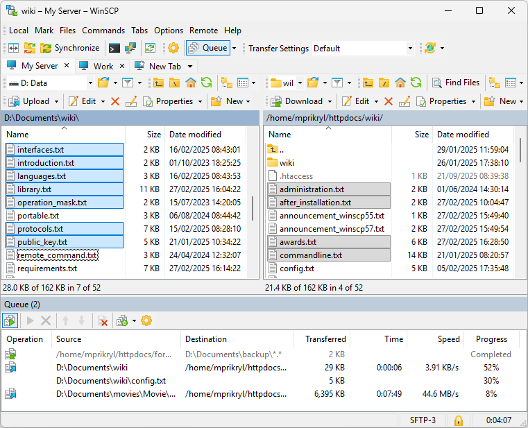 WinSCP, SSH client, restore point